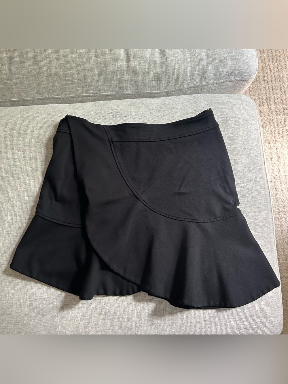 Balenciaga Black Mini Knit Skirt with Flounce Hem